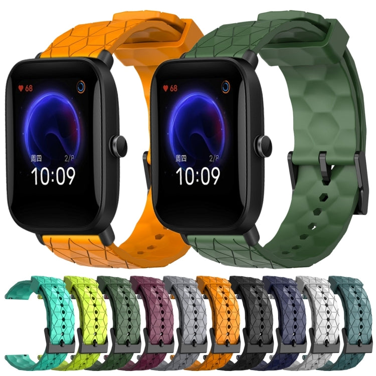 For Amazfit Pop 20mm Football Pattern Solid Color Silicone Watch Band(White) - free shipping - PMC TechLife - Order now!