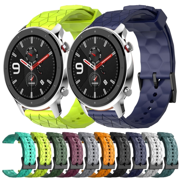 For Amazfit GTR 4 22mm Football Pattern Solid Color Silicone Watch Band(Yellow) - free shipping - PMC TechLife - Order now!
