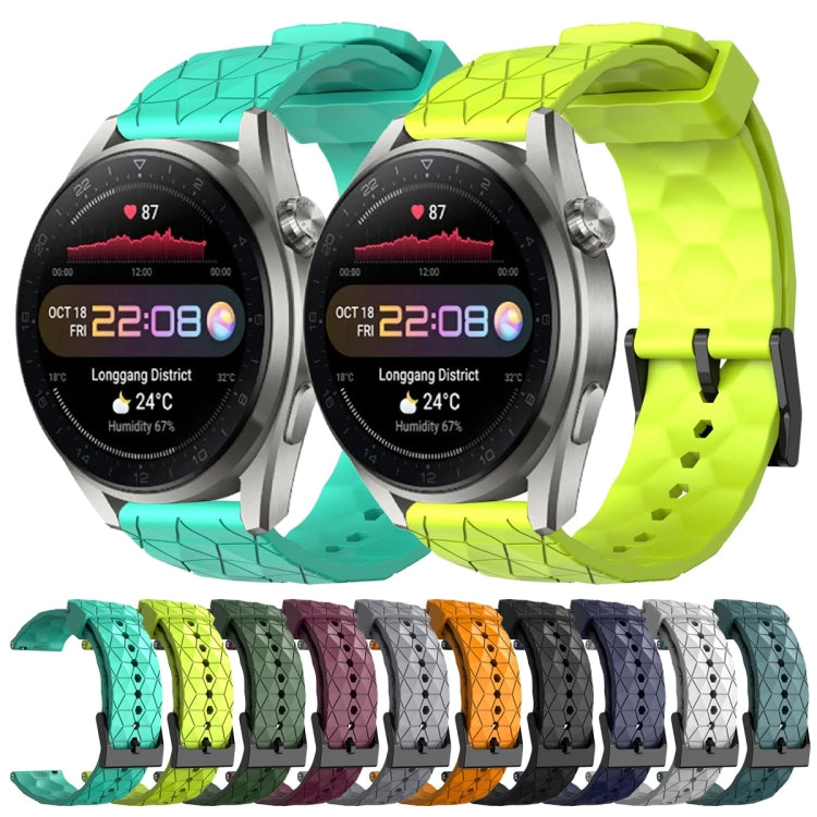 For Huawei Watch 3 Pro New 22mm Football Pattern Solid Color Silicone Watch Band(Black) - free shipping - PMC TechLife - Order now!