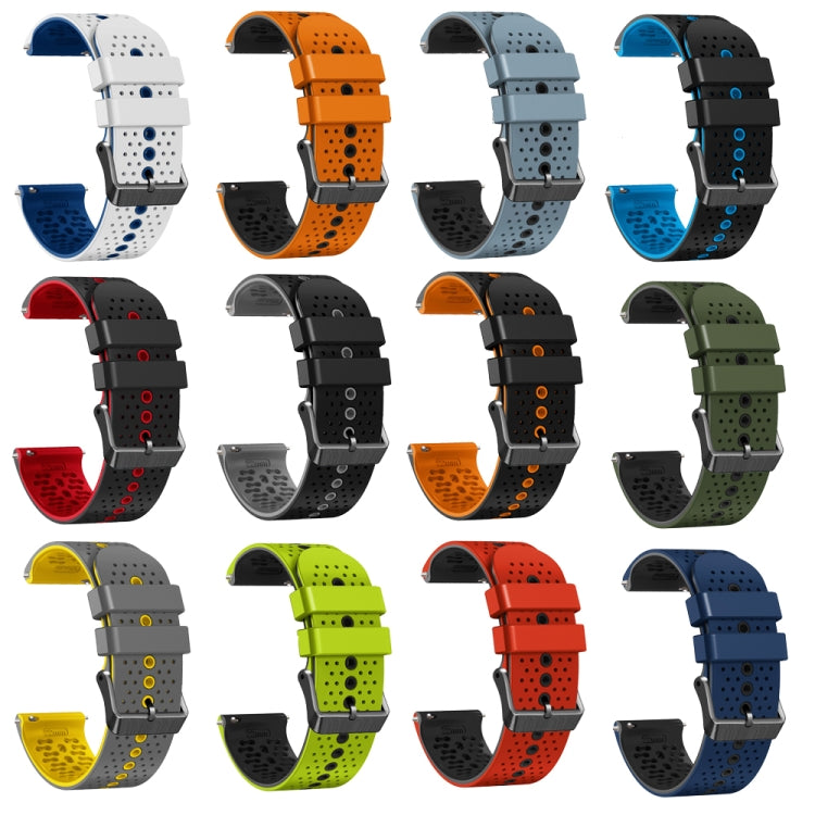 For Amazfit GTR 2e 22mm Perforated Two-Color Silicone Watch Band(White+Blue) - free shipping - PMC TechLife - Order now!