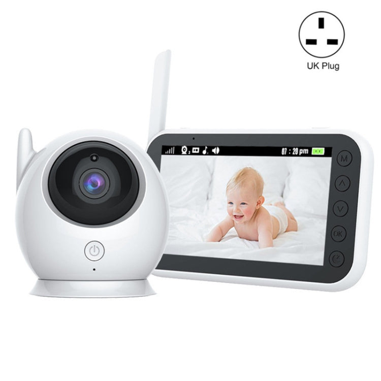 ABM100 4.3 inch Wireless Video Color Night Vision Baby Monitor 360-Degree Security Camera(UK Plug) - Baby Monitor by PMC Jewellery | Online Shopping South Africa | PMC Jewellery