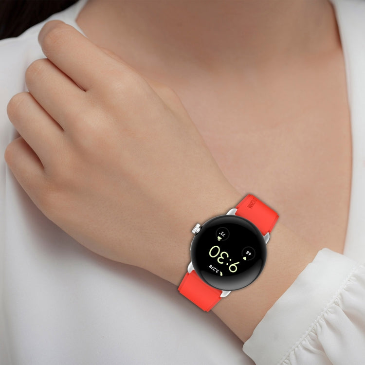 For Google Pixel Watch Metal Connector + Solid Color Silicone Watch Band(Yellow) - free shipping - PMC TechLife - Order now!