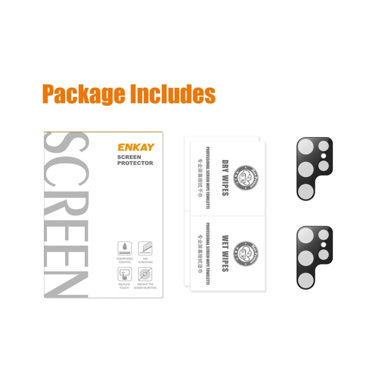 2pcs For Samsung Galaxy S23 Ultra 5G ENKAY 9H Rear Camera Lens Tempered Glass Film(Black) - free shipping - PMC TechLife - Order now!