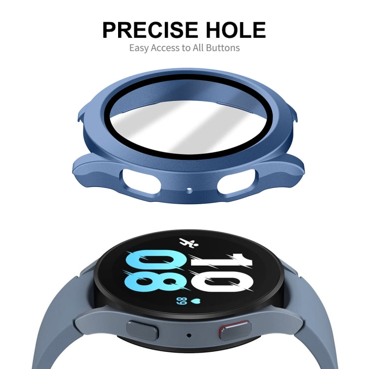 For Samsung Galaxy Watch4/5 40mm ENKAY Hat-Prince Waterproof Full Coverage PC Frame + 9H Tempered Glass Case(Dark Blue) - Watch Cases by ENKAY | Online Shopping South Africa | PMC TechLife | Buy Now Pay Later Mobicred