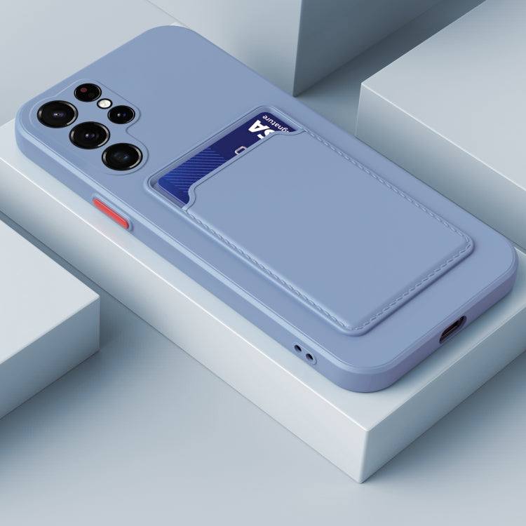 For Samsung Galaxy S23 Ultra 5G Skin Feel Card TPU Contrast Color Button Phone Case(Gray) - Galaxy S23 Ultra 5G Cases by PMC TechLife | Online Shopping South Africa | PMC TechLife | Buy Now Pay Later Mobicred