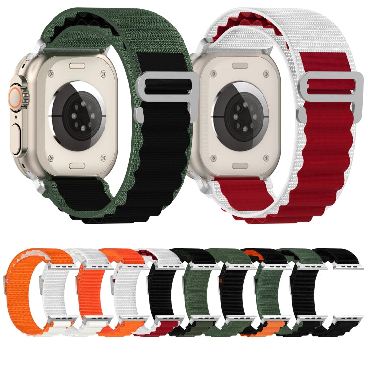 Double Color Nylon Watch Band For Apple Watch Ultra 49mm(Black+Green) - free shipping - PMC TechLife - Order now!