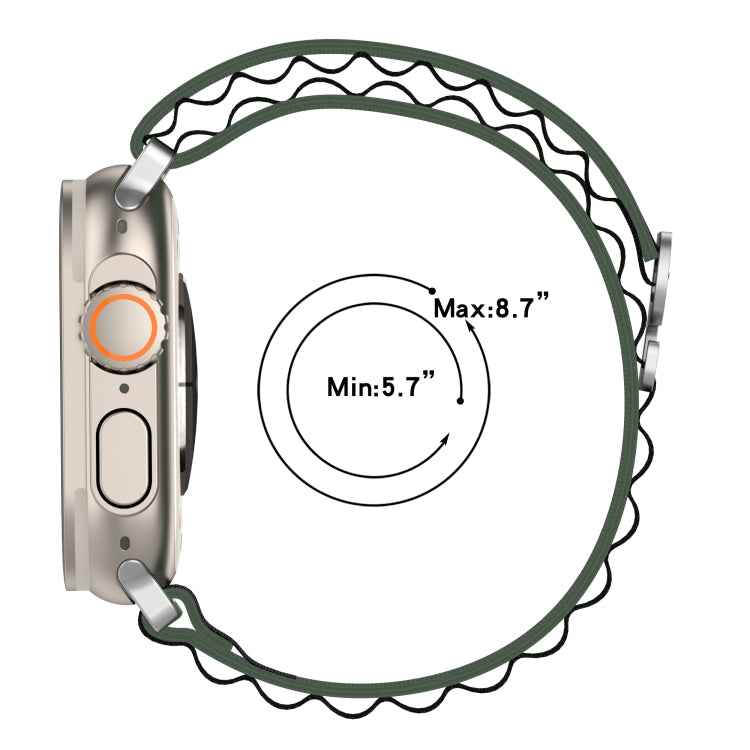 Double Color Nylon Watch Band For Apple Watch Ultra 49mm(Green+Black) - free shipping - PMC TechLife - Order now!
