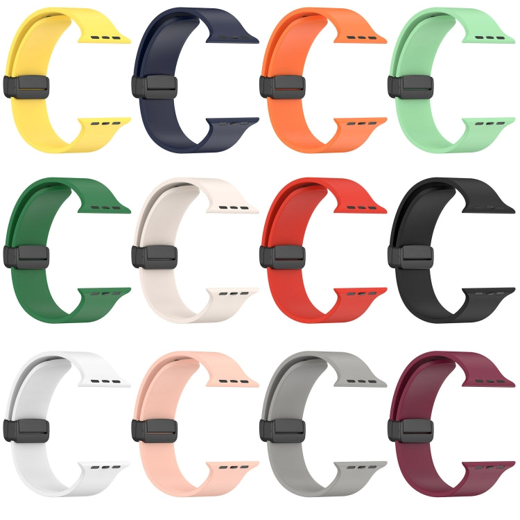Magnetic Black Buckle Smooth Silicone Watch Band For Apple Watch Ultra 49mm(Pink) - free shipping - PMC TechLife - Order now!