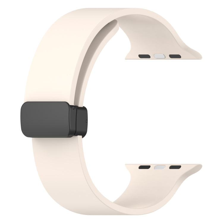 Magnetic Black Buckle Smooth Silicone Watch Band For Apple Watch Series 8&7 45mm / SE 2&6&SE&5&4 44mm / 3&2&1 42mm(Starlight Color) - free shipping - PMC TechLife - Order now!
