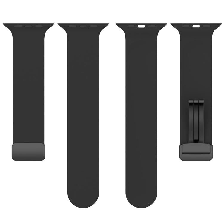 Magnetic Black Buckle Smooth Silicone Watch Band For Apple Watch Series 8&7 45mm / SE 2&6&SE&5&4 44mm / 3&2&1 42mm(Starlight Color) - free shipping - PMC TechLife - Order now!