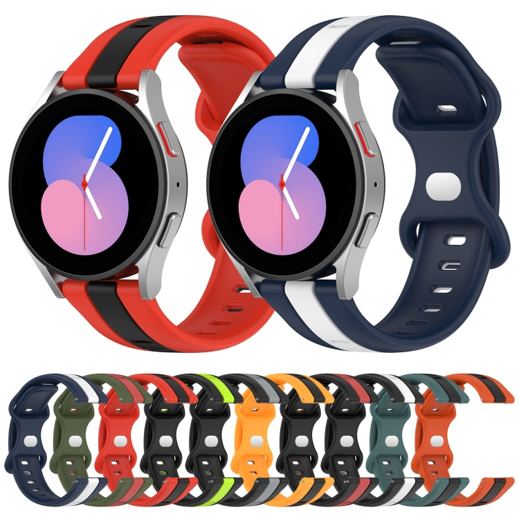 For Samsung Galaxy Watch5 40mm 20mm Butterfly Buckle Two-Color Silicone Watch Band(Red+Army Green) - free shipping - PMC TechLife - Order now!