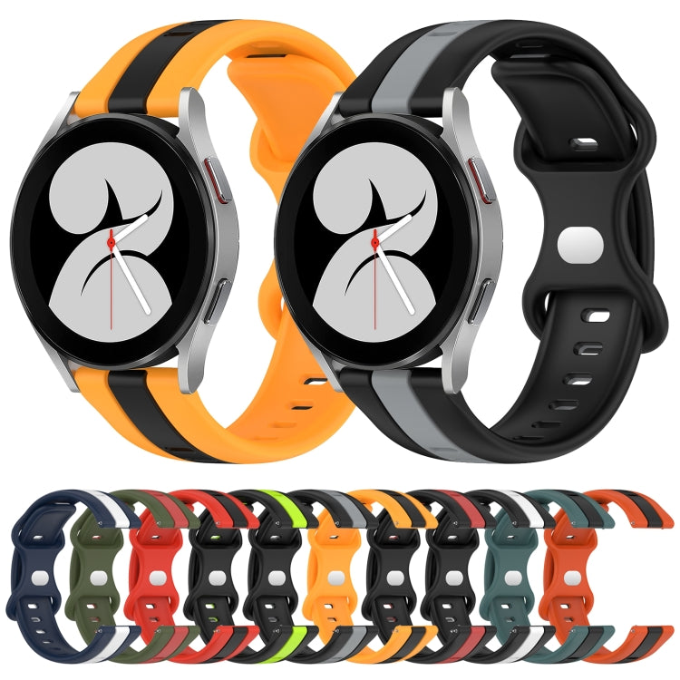 For Samsung Galaxy Watch4 40mm 20mm Butterfly Buckle Two-Color Silicone Watch Band(Black+Yellow) - free shipping - PMC TechLife - Order now!