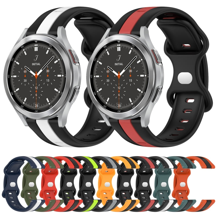 For Samsung  Galaxy Watch 4 Classic 46mm 20mm Butterfly Buckle Two-Color Silicone Watch Band(Red+Black) - free shipping - PMC TechLife - Order now!