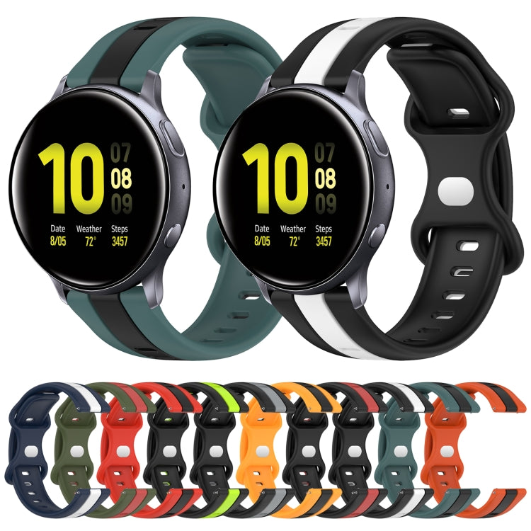 For Samsung Galaxy Watch Active 2 40mm 20mm Butterfly Buckle Two-Color Silicone Watch Band(Black+Red) - free shipping - PMC TechLife - Order now!
