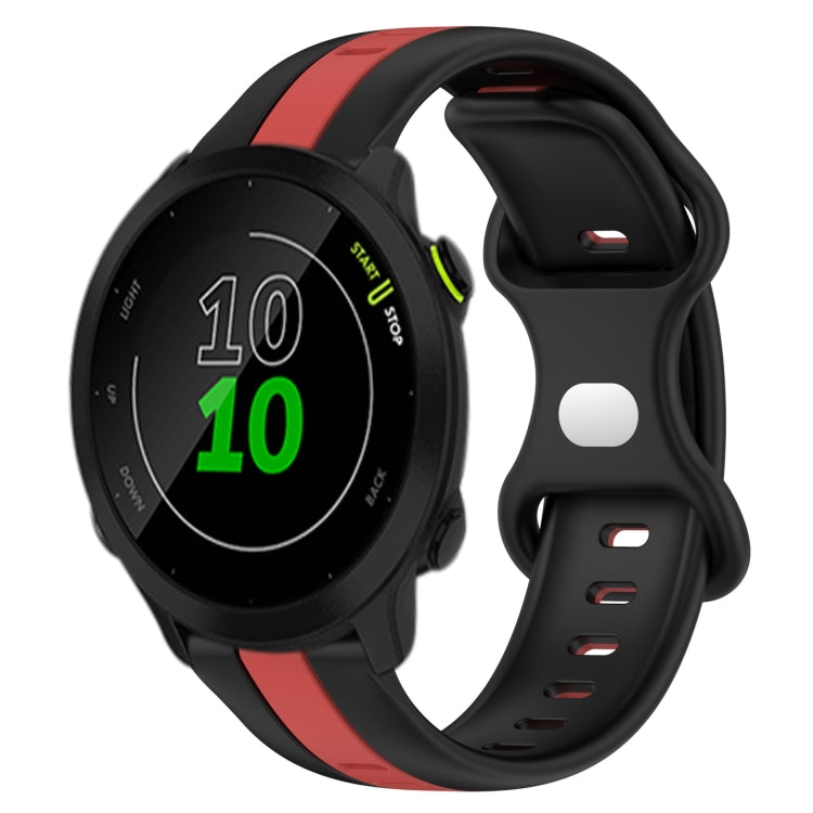 Compatible with Garmin Compatible witherunner 158 20mm Butterfly Buckle Two-Color Silicone Watch Band(Black+Red) - free shipping - PMC TechLife - Order now!