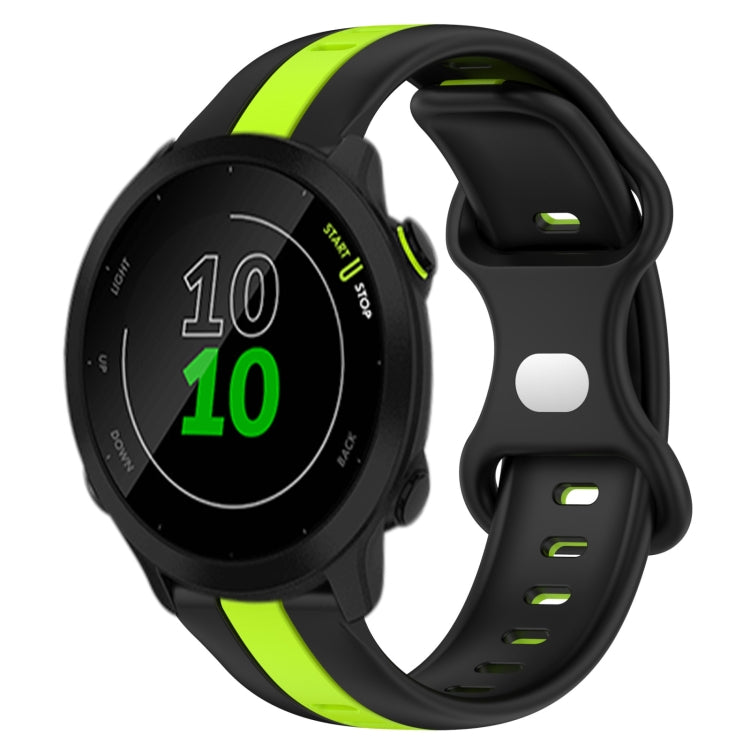 Compatible with Garmin Compatible witherunner 158 20mm Butterfly Buckle Two-Color Silicone Watch Band(Black+Green) - free shipping - PMC TechLife - Order now!