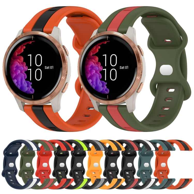 Compatible with Garmin Venu 20mm Butterfly Buckle Two-Color Silicone Watch Band(Black+Red) - free shipping - PMC TechLife - Order now!