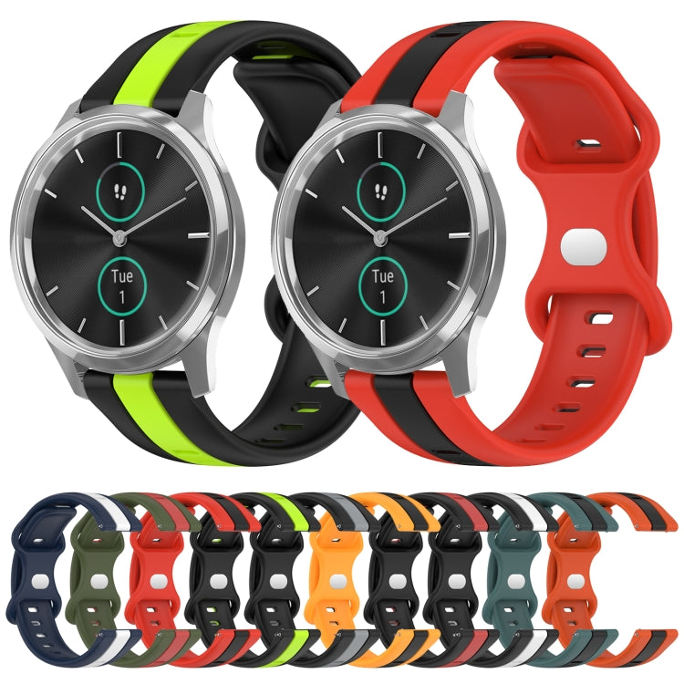 Compatible with Garminmove Luxe 20mm Butterfly Buckle Two-Color Silicone Watch Band(Orange+Black) - free shipping - PMC TechLife - Order now!
