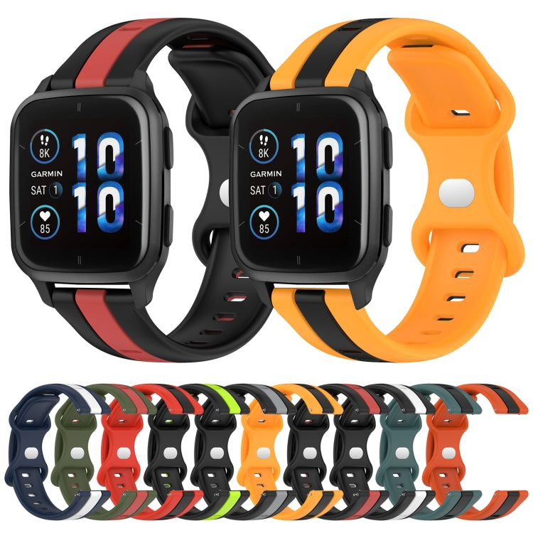 Compatible with Garmin Compatible witherunner Sq2 20mm Butterfly Buckle Two-Color Silicone Watch Band(White+Blue) - free shipping - PMC TechLife - Order now!