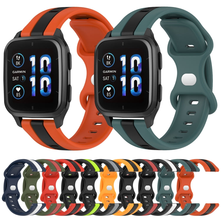 Compatible with Garmin Compatible witherunner Sq2 Music 20mm Butterfly Buckle Two-Color Silicone Watch Band(Black+Red) - free shipping - PMC TechLife - Order now!