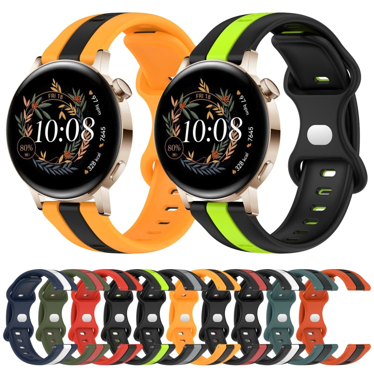 For Huawei Watch GT3 42mm 20mm Butterfly Buckle Two-Color Silicone Watch Band(Red+Black) - free shipping - PMC TechLife - Order now!