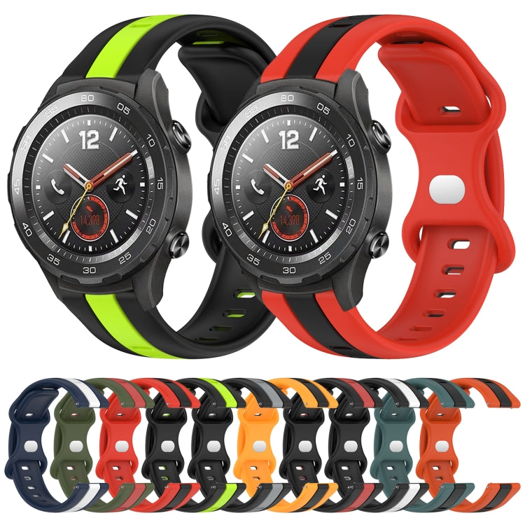 For Huawei Watch 2 20mm Butterfly Buckle Two-Color Silicone Watch Band(Red+Black) - free shipping - PMC TechLife - Order now!