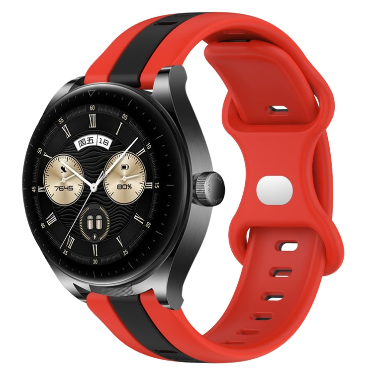For Huawei Watch Buds 20mm Butterfly Buckle Two-Color Silicone Watch Band(Red+Black) - free shipping - PMC TechLife - Order now!