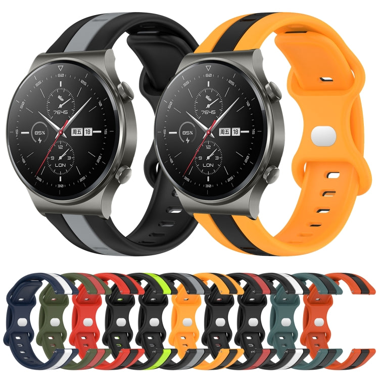 For Huawei GT2 Pro 20mm Butterfly Buckle Two-Color Silicone Watch Band(Black+Grey) - free shipping - PMC TechLife - Order now!