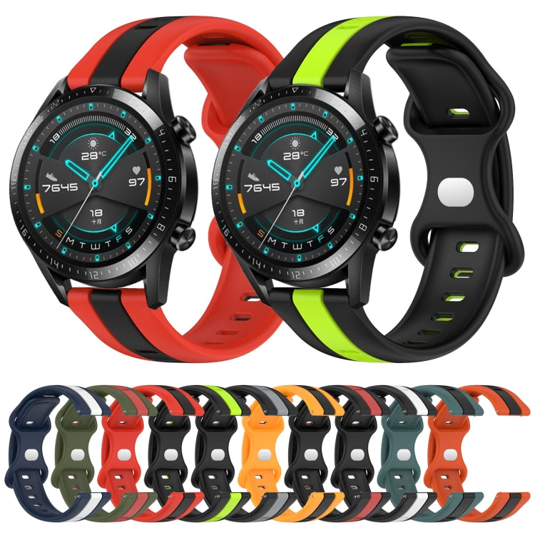 For Huawei GT2 46mm 20mm Butterfly Buckle Two-Color Silicone Watch Band(Black+Red) - free shipping - PMC TechLife - Order now!