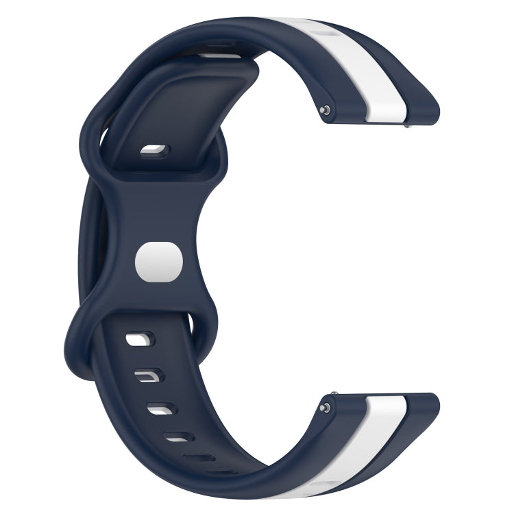For Xiaomi MI Watch S1 22mm Butterfly Buckle Two-Color Silicone Watch Band(White+Blue) - free shipping - PMC TechLife - Order now!