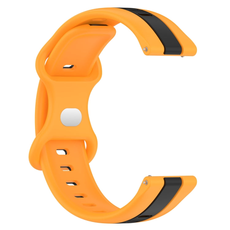 For Xiaomi MI Watch S1 Pro 22mm Butterfly Buckle Two-Color Silicone Watch Band(Black+Yellow) - free shipping - PMC TechLife - Order now!