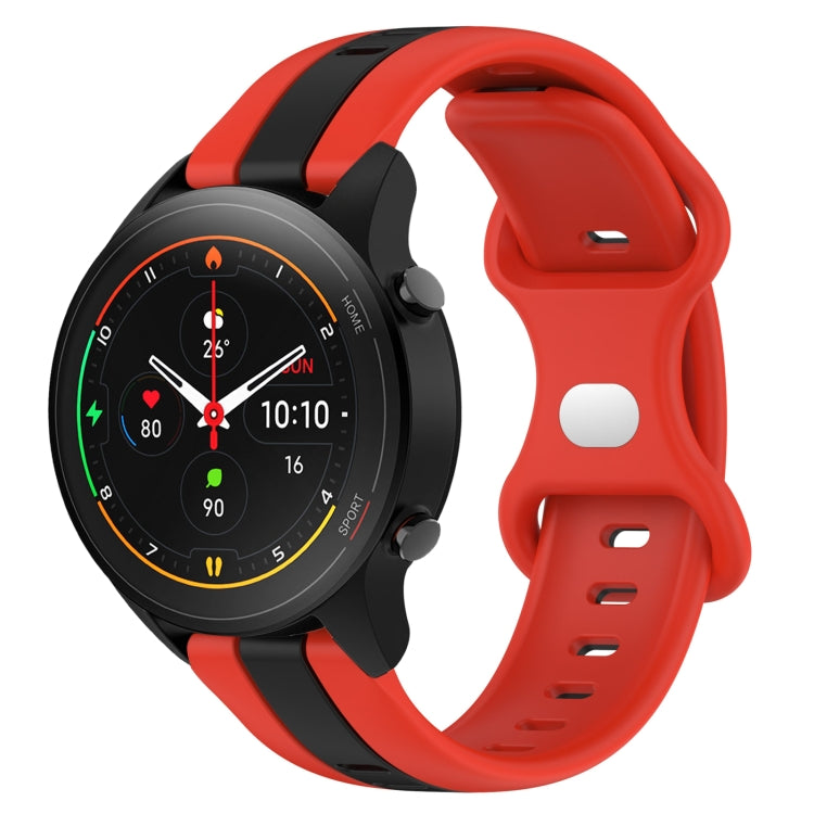 For Xiaomi MI Watch S1 Pro 22mm Butterfly Buckle Two-Color Silicone Watch Band(Red+Black) - free shipping - PMC TechLife - Order now!