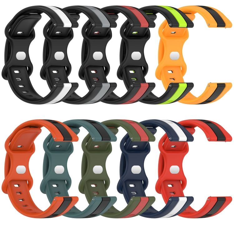 For Xiaomi MI Watch Color 22mm Butterfly Buckle Two-Color Silicone Watch Band(Orange+Black) - free shipping - PMC TechLife - Order now!
