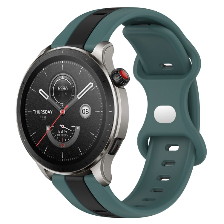 For Amazfit GTR 4 22mm Butterfly Buckle Two-Color Silicone Watch Band(Green+Black) - free shipping - PMC TechLife - Order now!
