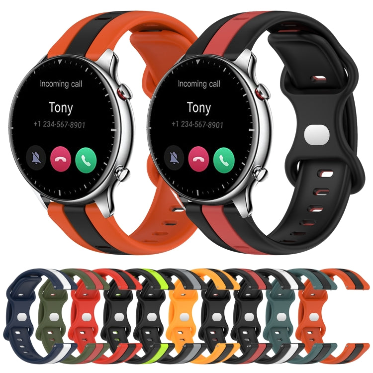 For Amazfit GTR 2 22mm Butterfly Buckle Two-Color Silicone Watch Band(Green+Black) - free shipping - PMC TechLife - Order now!