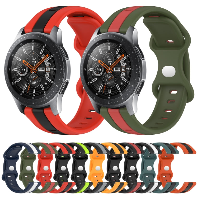 For Samsung Galaxy Watch 46mm 22mm Butterfly Buckle Two-Color Silicone Watch Band(Red+Black) - free shipping - PMC TechLife - Order now!