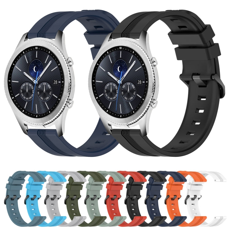 For Samsung Gear S3 Classic 22mm Concave Striped Slicone Watch Band(Grey) - free shipping - PMC TechLife - Order now!