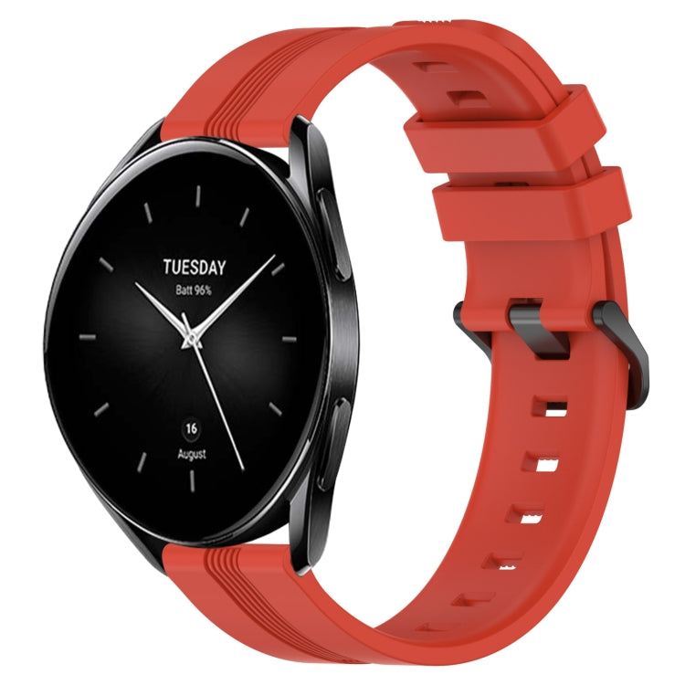 For Xiaomi Watch S2 42mm 22mm Concave Striped Slicone Watch Band(Red) - free shipping - PMC TechLife - Order now!