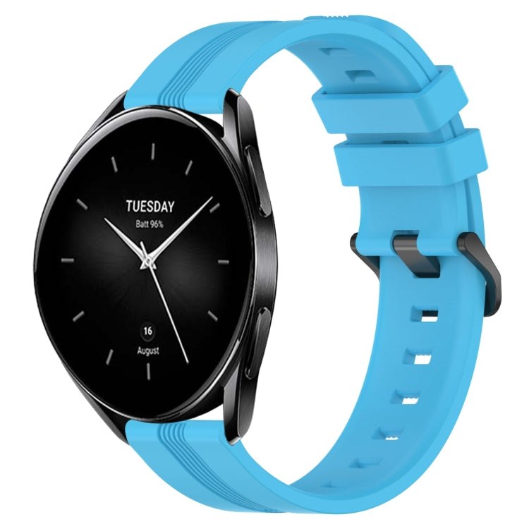 For Xiaomi Watch S2 46mm 22mm Concave Striped Slicone Watch Band(Sky Blue) - free shipping - PMC TechLife - Order now!