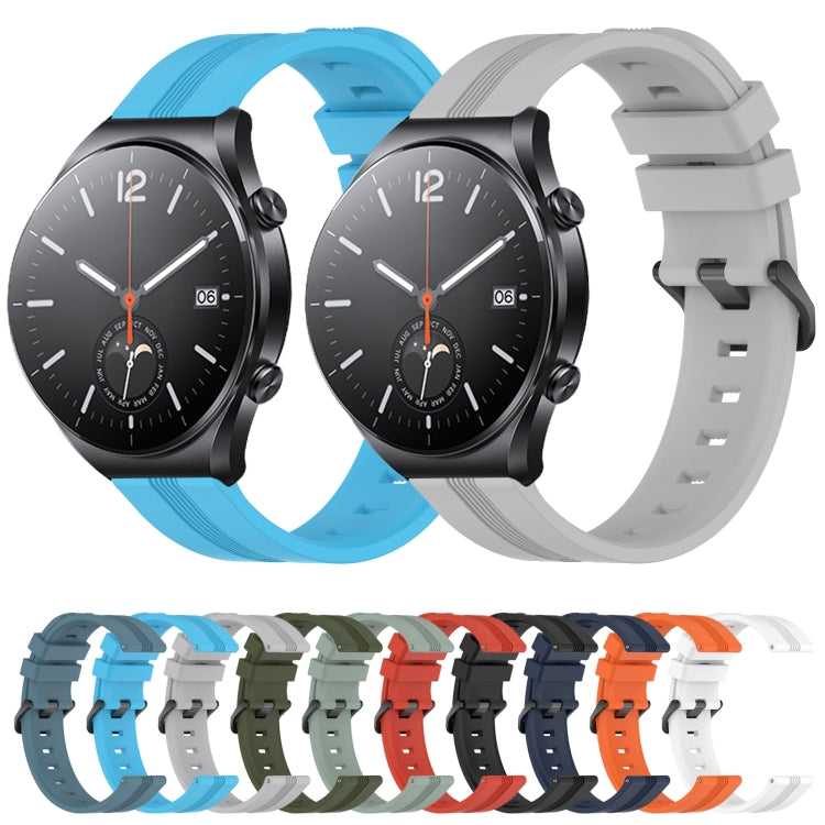 For Xiaomi MI Watch S1 22mm Concave Striped Slicone Watch Band(Rock Cyan) - free shipping - PMC TechLife - Order now!
