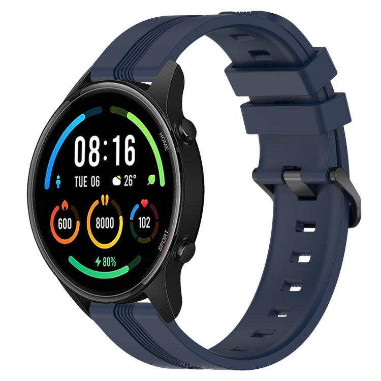 For Xiaomi MI Watch Sport 22mm Concave Striped Slicone Watch Band(Navy Blue) - free shipping - PMC TechLife - Order now!