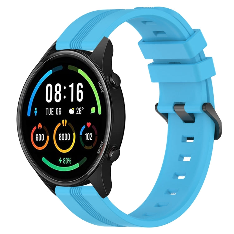 For Xiaomi MI Watch Color 22mm Concave Striped Slicone Watch Band(Sky Blue) - free shipping - PMC TechLife - Order now!