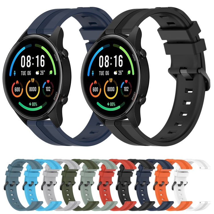 For Xiaomi MI Watch Color 22mm Concave Striped Slicone Watch Band(Orange) - free shipping - PMC TechLife - Order now!