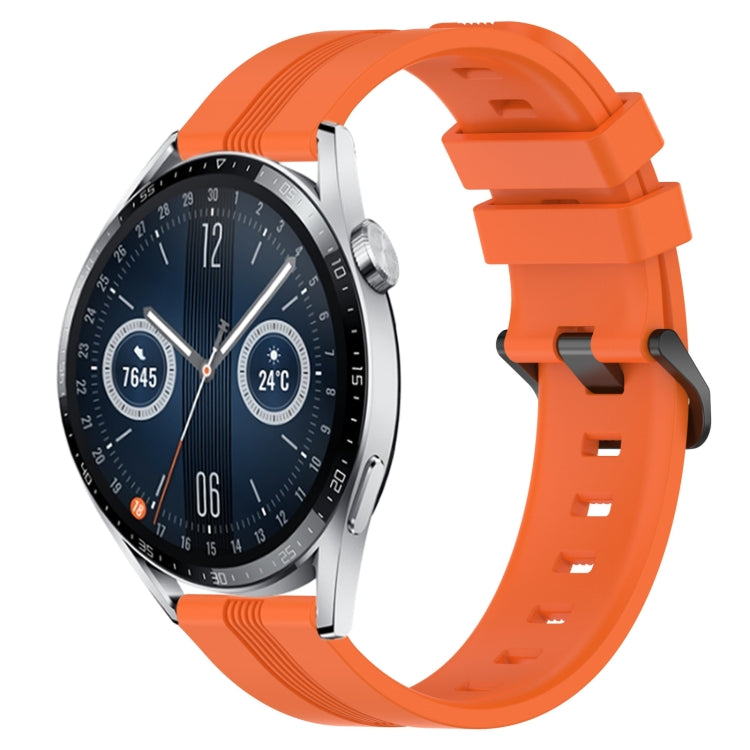 For Huawei Watch GT3 46mm 22mm Concave Striped Slicone Watch Band(Orange) - free shipping - PMC TechLife - Order now!
