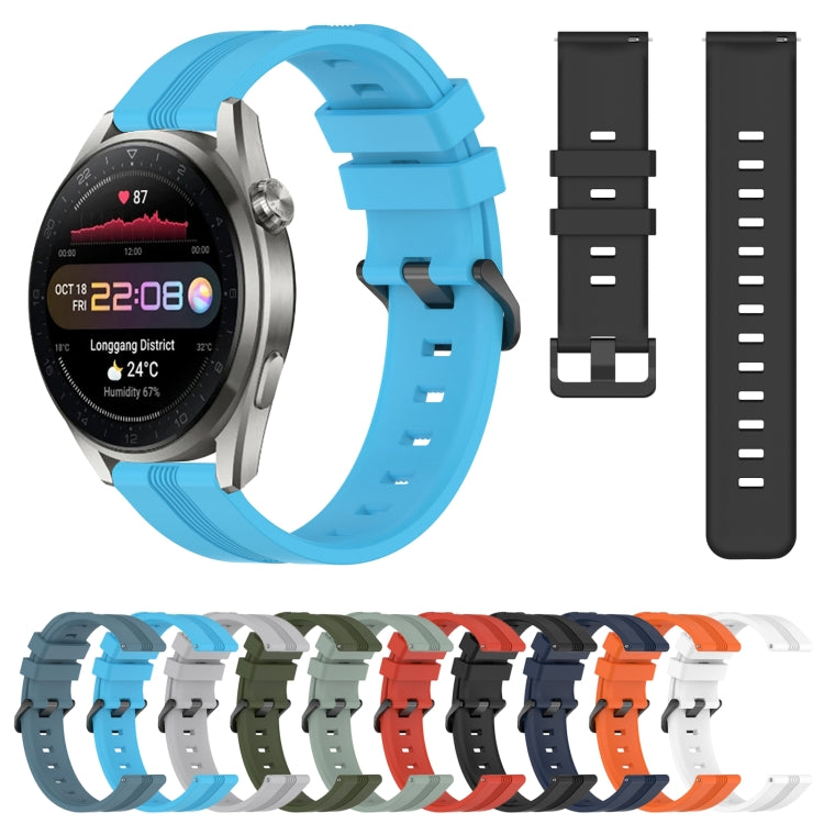 For Huawei Watch 3 Pro 22mm Concave Striped Slicone Watch Band(White) - free shipping - PMC TechLife - Order now!