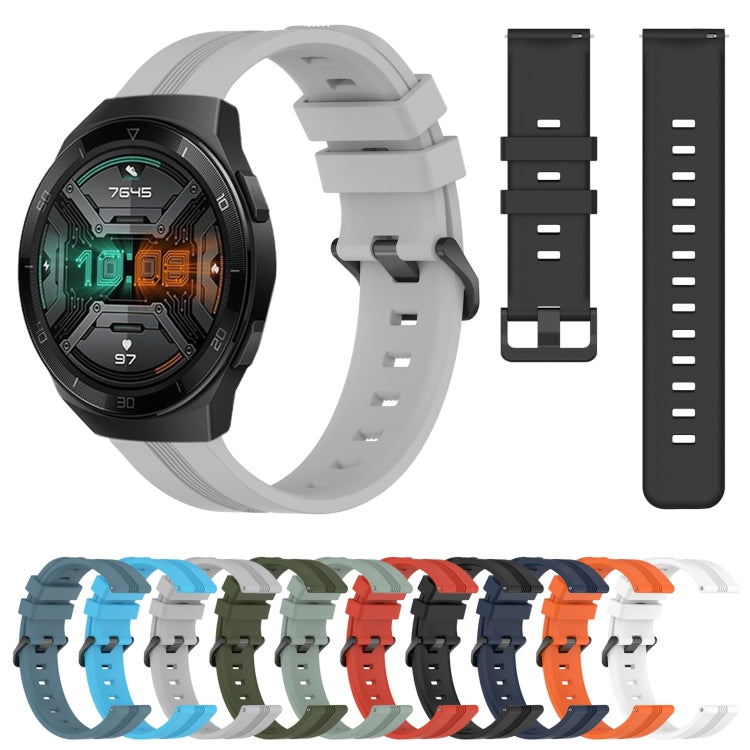 For Huawei Watch GT 2E 22mm Concave Striped Slicone Watch Band(Red) - free shipping - PMC TechLife - Order now!