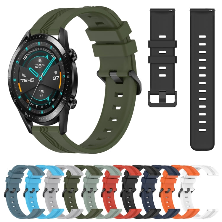 For Huawei GT2 46mm 22mm Concave Striped Slicone Watch Band(Grey) - free shipping - PMC TechLife - Order now!