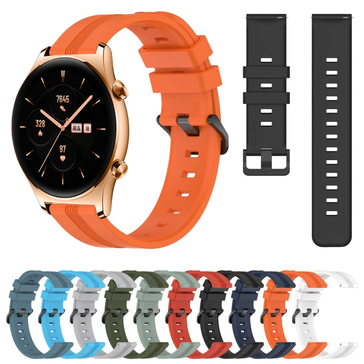 For Honor Watch GS 3 22mm Concave Striped Slicone Watch Band(Grayish Green) - free shipping - PMC TechLife - Order now!