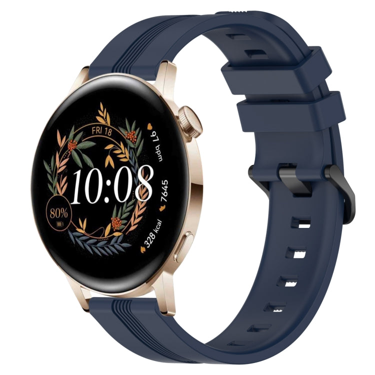 For Huawei Watch GT3 42mm 20mm Concave Striped Slicone Watch Band(Navy Blue) - free shipping - PMC TechLife - Order now!