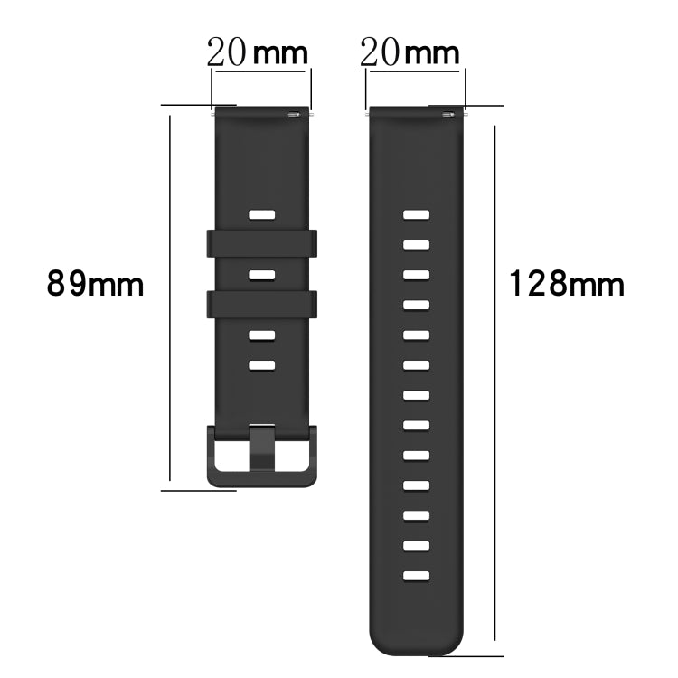 For Amazfit GTS 20mm Concave Striped Slicone Watch Band(Black) - Watch Bands by PMC TechLife | Online Shopping South Africa | PMC TechLife | Buy Now Pay Later Mobicred